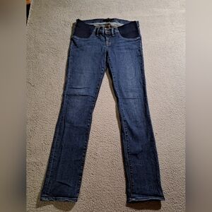 J Brand Women`s Mama J Kinetic Dark Wash Side Panel Maternity Skinny Jeans Sz 29